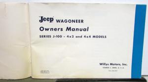 1963 Kaiser Jeep Wagoneer J 100 4x4 4x2 Owners Manual Original