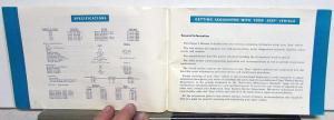 1963 Kaiser Jeep Wagoneer J 100 4x4 4x2 Owners Manual Original