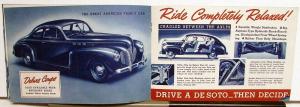 1940 DeSoto De Luxe & Custom Sedan Coupe Line BLUE Sales Brochure Original