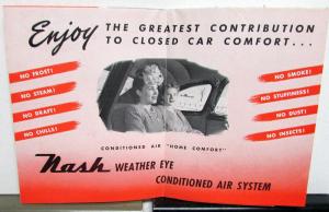 1946 Nash Dealer Sales Brochure Folder Weather Eye Conditioned Air System