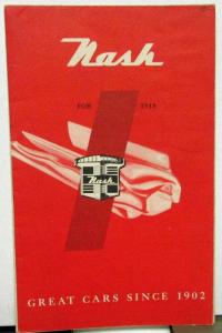 1948 Nash Dealer Sales Brochure Folder 600 Ambassador Features & Specs Redtone