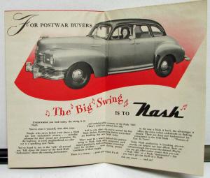 1948 Nash Dealer Sales Brochure Folder 600 Ambassador Features & Specs Redtone