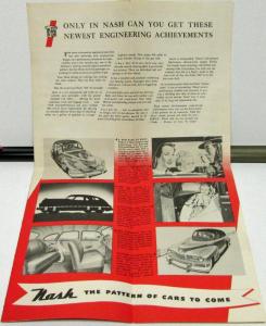 1948 Nash Dealer Sales Brochure Folder 600 Ambassador Features & Specs Redtone