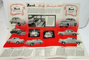 1948 Nash Dealer Sales Brochure Folder 600 Ambassador Features & Specs Redtone