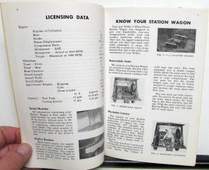 1955 Willys Jeep Station Wagon Sedan Delivery Model 6-226 Owners Manual Original