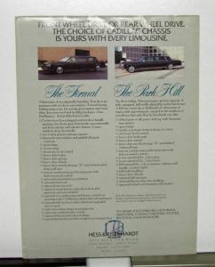 1985 Cadillac Hess & Eisenhardt Limousine Datasheet