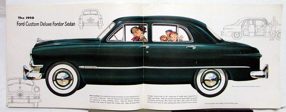 1950 Ford 6 Deluxe & Custom Deluxe Sales Brochure Revised Original