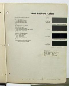 1946 Packard Color Paint Chips Leaflets DuPont Original With Supplements