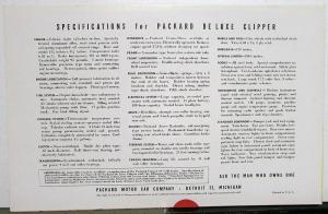 1946 Packard Deluxe Clipper & Specifications Sales Brochure MAILER Original