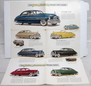 1949 Packard Super DeLuxe Dealer Color Sales Brochure Folder Golden Anniversary