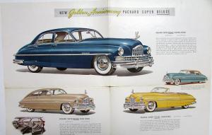 1949 Packard Super DeLuxe Dealer Color Sales Brochure Folder Golden Anniversary