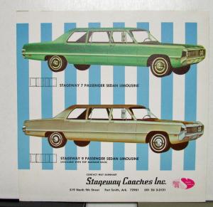 1969 Chrysler Armbruster Stageway Airpact Limousine Sales Brochure