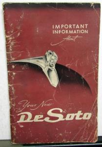 1951 DeSoto Owners Manual Care & Operation Instructions Maintenance Original