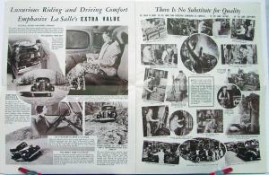 1935 Cadillac LaSalle Sales Brochure Newsprint Style Original Brown Tones