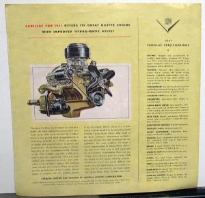 1951 Cadillac Cars Series 60 Special 61 62 And 75 Color Sales Folder Original