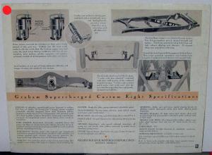 1934 Graham Supercharged Custom Eight Features & Specs Sales Brochure Original