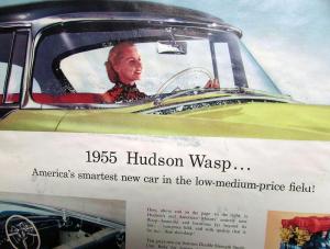 1955 Hudson Hornet Wasp Models American Motors Oversized Sales Brochure Original