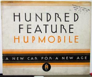 1932 Hupmobile Dealer Sales Brochure 222 226 Large 100 Features Original