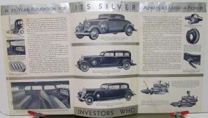 1933 Hupmobile Dealer Brochure Folder Series 321 322 326 Silver Anniversary