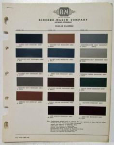 1949 Hudson Color Paint Chips by Rinshed-Mason Company