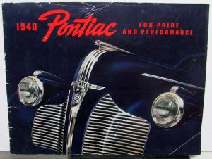 1940 Pontiac Original Prestige Sales Brochure Fold Out Silver Streak Six Eight