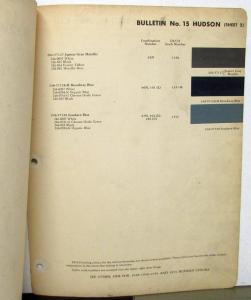 1952 Hudson Color Paint Chips by Dupont Paint Products