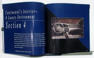 1995 Lincoln Continental Product And Marketing Guide Brochure & Specifications