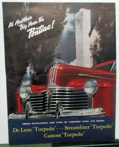 1941 Pontiac Original Sales Brochure Folder Torpedo Six Eight Coupe Woody Sedan