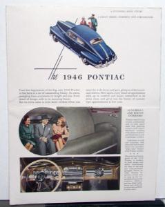 1946 Pontiac Torpedo Streamliner Silver Streak Sales Folder Mailer Original