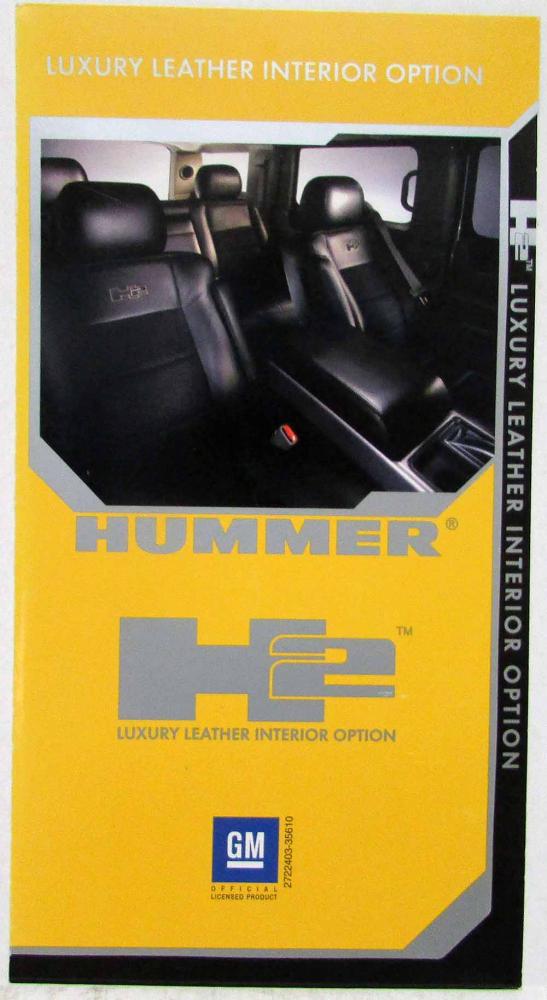 2000-2005 Hummer H2 Luxury Leather Interior Option Sales Brochure