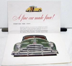 1947 Pontiac Original Dealer Sales Brochure Large Folder Torpedo Streamliner 47