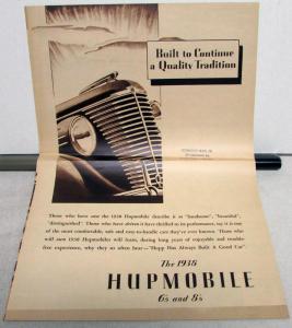 1938 Hupmobile 6 Custom 6 8 & Major Features Large Dealer Sales Brochure Orig