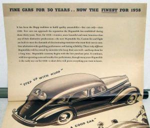 1938 Hupmobile 6 Custom 6 8 & Major Features Large Dealer Sales Brochure Orig