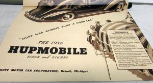 1938 Hupmobile 6 Custom 6 8 & Major Features Large Dealer Sales Brochure Orig