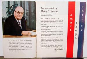 1951 Kaiser Frazer Henry J Tabbed Color Sales Brochure Folder Original