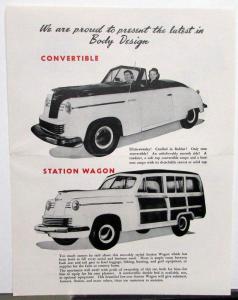 1948 Keller Convertible and Station Wagon New Super Chief Sales Mailer Folder