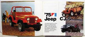 1975 Jeep CJ-5 Cherokee Pickup Wagoneer Original Sales Brochure