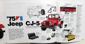 1975 Jeep CJ-5 Cherokee Pickup Wagoneer Original Sales Brochure