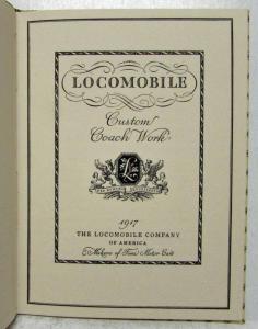 1917 Locomobile Custom Coach Work Sales Booklet