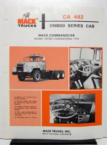 1976 Mack Truck Model CA 492 Specification Sheet