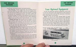 1954 Ford Passenger Car Owners Manual Original