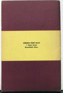 1955 Ford PM Preventive Maintenance Owners Log Book Original