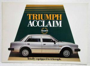 1981 1982 1983 1984 Triumph Acclaim Small Sales Brochure White Cover - UK Mkt