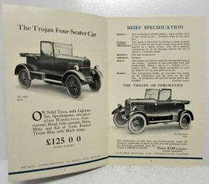 1920-1925 Trojan Utility Car Specs & Description Sales Brochure - English Market