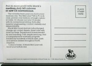 1985 Mack Truck Mid Liner Postcards