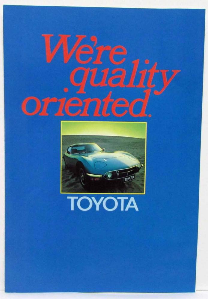 1969 Toyota We are Quality Oriented Full Line Sales Folder 2000GT on Cover