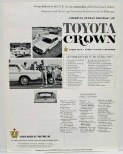 1969 1970 Toyota Crown Spec Sheet