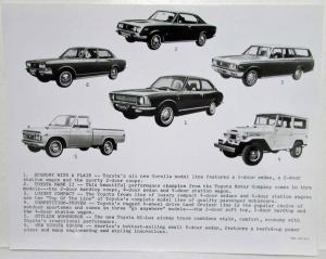 1971 Toyota Auto Show Press Kit in Folder with Pictures