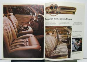 1975 Mercury Comet Canadian Sales Brochure & Specifications In French Text