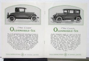 1925 Oldsmobile Six Canadian Sales Brochure & Specifications